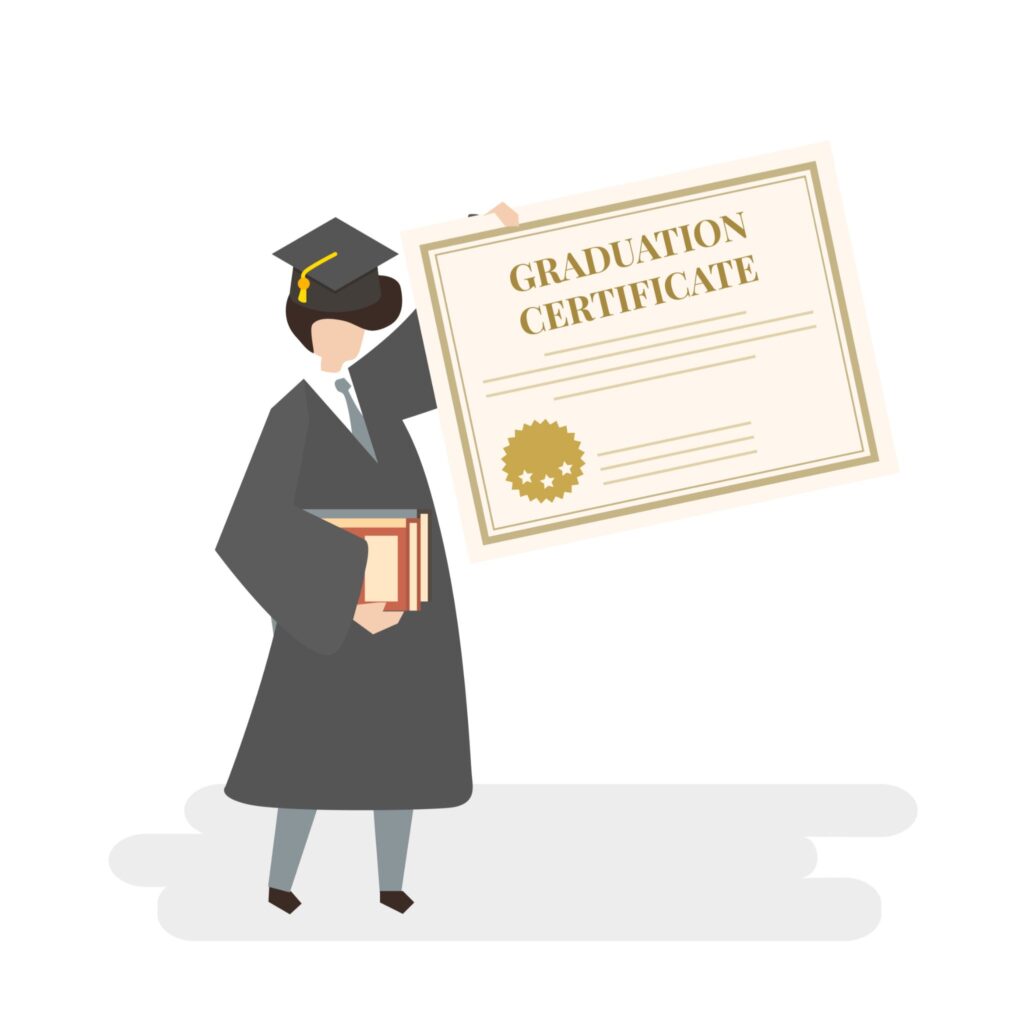 Graduate holding books with a certificate representing industry-recognized digital marketing certification training at LeLogix Institute in Greater Noida.