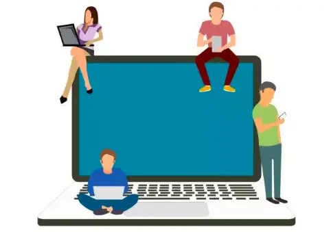 Digital Marketing Course for Bloggers in Greater Noida | LeLogix Bloggers creating online content and learning digital marketing strategies on laptops at LeLogix Institute in Greater Noida.