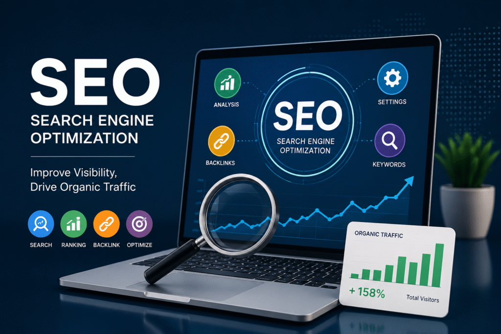 SEO, AEO, GEO & AIO Course | LeLogix Digital SEO, AEO, GEO and AIO course at LeLogix Digital in Greater Noida covering search engine optimization, answer engine optimization, generative engine optimization, AI optimization, keyword research, backlinks, and organic traffic growth.
